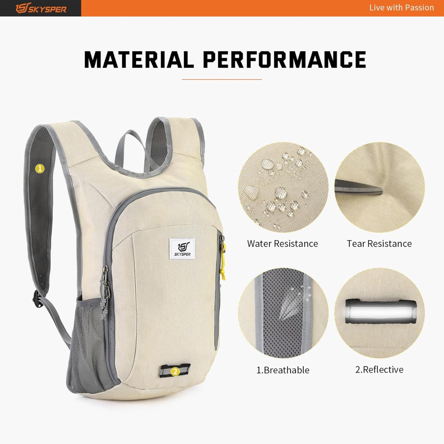 SKYSPER Small Daypack 10L Hiking Backpack Packable Lightweight Travel Day Pack for Women Men