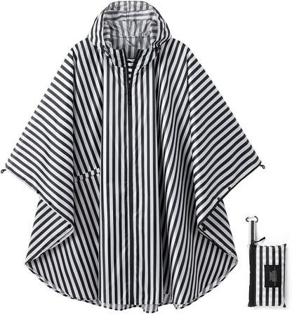 Rain Poncho Jacket Coat Hooded Zipper Style for Women/Men/Adult with Pocket