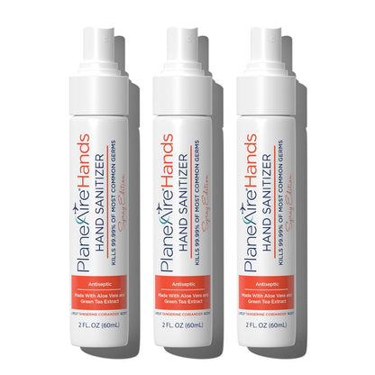 Tangerine Coriander Spray Hand Sanitizer | Travel Size | Hydrate & Cleanse | Made with Aloe Vera & Essential Oils | Green Tea Extract | Scented Travel Hand Sanitizer | Hand Sanitizer Spray | 3-Pack