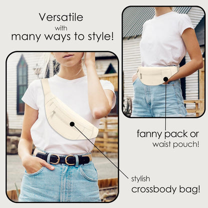 MAXTOP Large Crossbody Fanny Pack with 4-Zipper Pockets,Gifts for Enjoy Sports Festival Workout Traveling Running Casual Hands-Free Wallets Waist Pack Phone Bag Carrying All Phones
