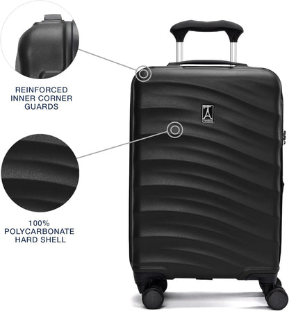 Travelpro Maxlite Air V2 Hardside Expandable Carry on Luggage, 8 Spinner Wheels, Lightweight Hard Shell Suitcase, TSA lock, Black, Compact Carry On 20-Inch