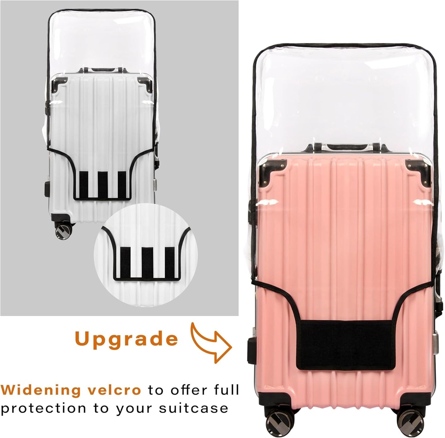 Clear PVC Suitcase Cover Protectors Transparent Luggage Covers Waterproof Wheeled Suitcase Dust Cover Dustproof Travel Luggage Sleeve Protector 3PCS (Thickened)
