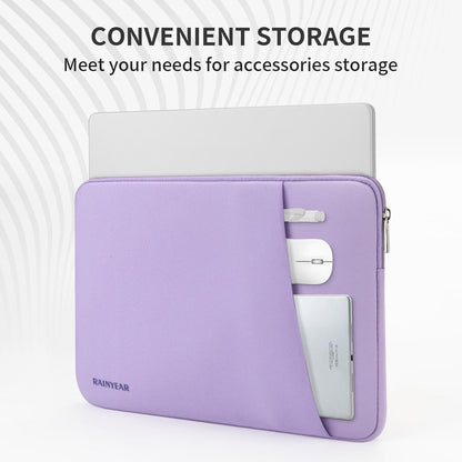 RAINYEAR Laptop Sleeve Case with Front Pocket, 15.6 Inch Protective Portable Case with Front Pocket, Briefcase Laptop Carrying Bag Cover Compatible for HP, Dell, Asus, Lenovo, Notebook, Purple