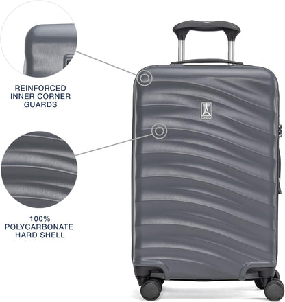 Travelpro Maxlite Air V2 Hardside Expandable Carry on Luggage, 8 Spinner Wheels, Lightweight Hard Shell Suitcase, TSA lock, Shadow Grey, Carry On 21-Inch