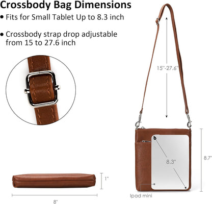 befen Genuine Leather Small Crossbody Purses for Women Travel Cross Body Bags Lightweight with Adjustable Shoulder Strap