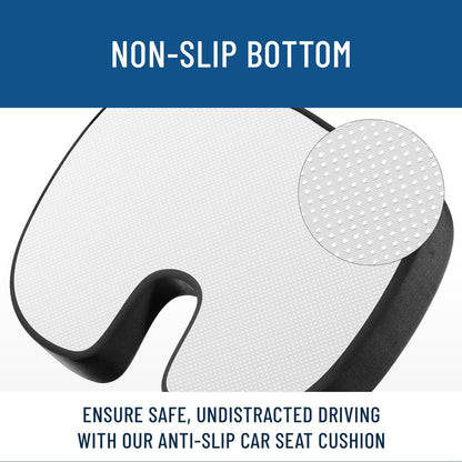 Everlasting Comfort Doctor Recommended Memory Foam Seat Cushion for Office Chairs & Car Seat - Ergonomic Office Desk Accessories for Tailbone Pain Relief, Sciatica & Back Support
