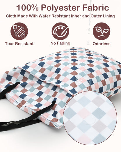 ALVABABY 2 Pack Large Wet Dry Bag Waterproof Hanging Cloth Diaper with Double Zippered Pockets 25x18 inches 2HL02