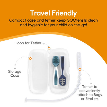 NumNum Pre-Spoon GOOtensils Travel Case with Silicone Tie – Clear (Case Only, Spoons Not Included)