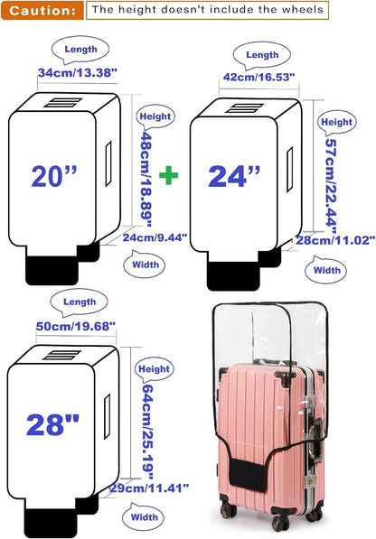 Clear PVC Suitcase Cover Protectors Transparent Luggage Covers Waterproof Wheeled Suitcase Dust Cover Dustproof Travel Luggage Sleeve Protector 3PCS (Thickened)