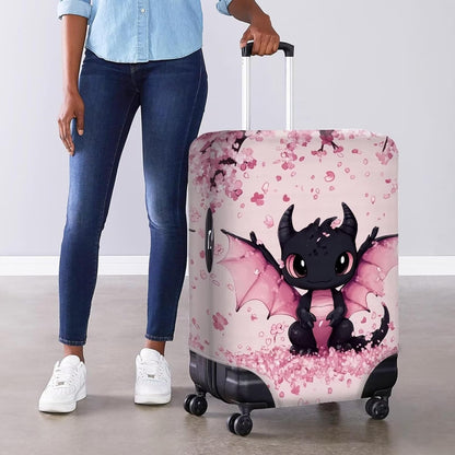 Dragon Luggage Covers for Suitcase Cherry Blossom Travel Suitcase Cover Anti-Scratch Baggage Case Protector Travel Essential with Invisible Zip Universal Fit 18-32'' Pink Luggage