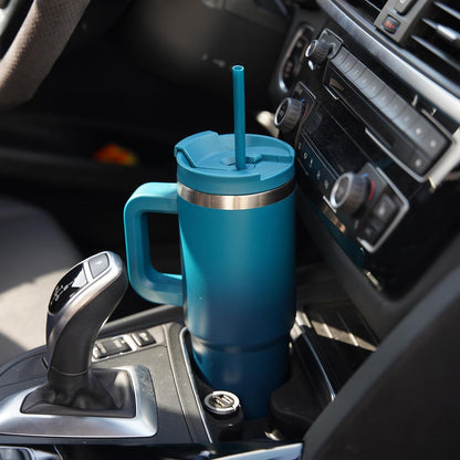 40 oz Tumbler with Handle and 2 Straws,2 in 1 Lid Insulated Water Bottle Stainless Steel Travel Coffee Mug,Wisteria