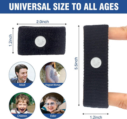 Motion Sickness Bands Anti Nausea Wristband for Adult and Kids Morning Sickness Relief for Pregnant Women Acupressure Nausea Relief for Car, Sea, Air Sickness - 2 Pairs Grey, Black