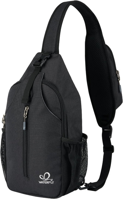 WATERFLY RFID Crossbody Sling Backpack Sling Bag Travel Hiking Chest Bag Daypack