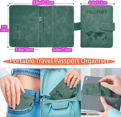 Passport Holder for Travel Essentials, 2 Pack Rfid Passport Cover for Women Men