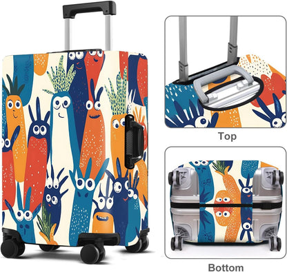 Carrot Luggage Cover Washable Suitcase Protector Anti-Scratch,Stretchable Fit for 20-34Inch Luggage Durable Travel Bag Cover with Zipper Closure (XL(32-34inch suitcase))