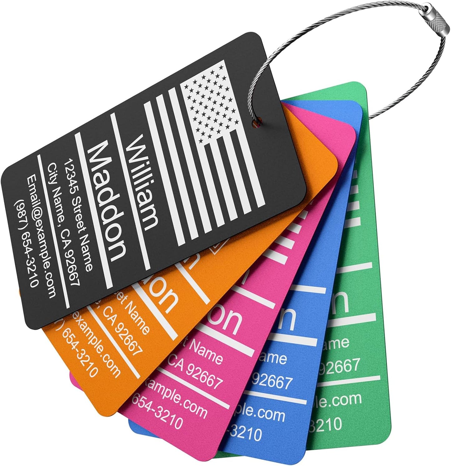 Luggage Tags for Suitcase - Black Personalized Engraved Metal Tag for Cruise Travel - Custom Name Tags Suitable for Bags and Backpacks,Vertical (2x3.5'')