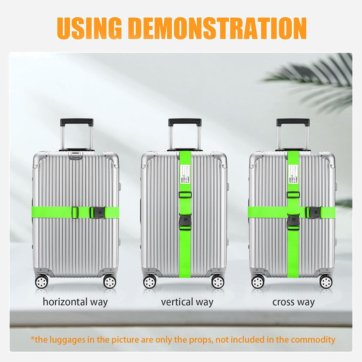 BILIONE Luggage Straps 88 inch Adjustable Suitcase Belt, Lockable Against Accidental Opening, Easy to Identify Travel Accessories, Add a Bag Connector (Lucky Purple, 2)