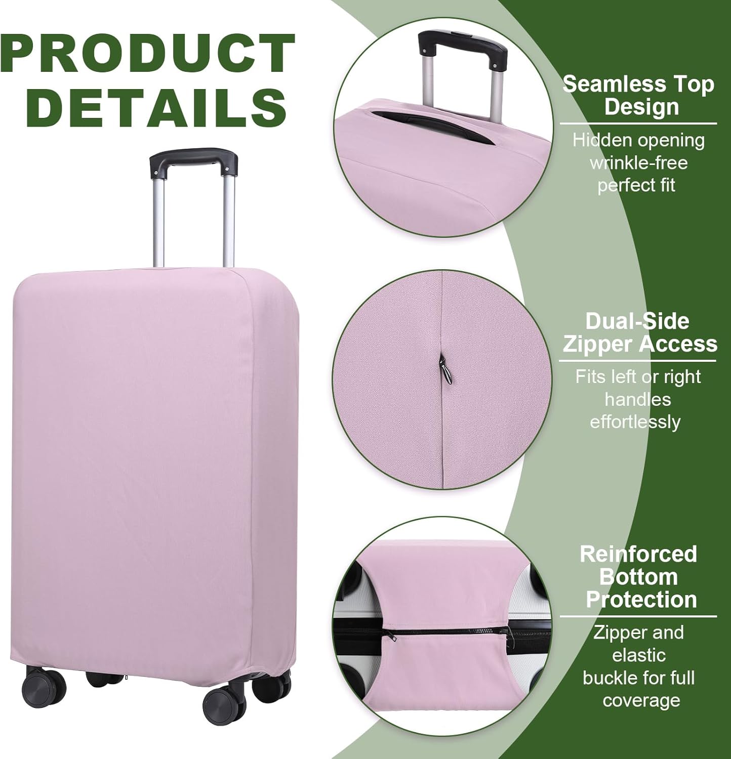 PATIKIL Luggage Cover, Suitcases Covers Elastic Carry on Cover Protector Washable Scratch-Resistant Fits 28-29 Inch Luggage for Travel Business Trips, Lavender Purple