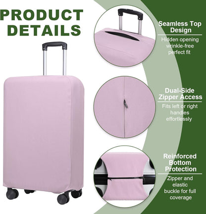 PATIKIL Luggage Cover, Suitcases Covers Elastic Carry on Cover Protector Washable Scratch-Resistant Fits 24-25 Inch Luggage for Travel Business Trips, Lavender Purple