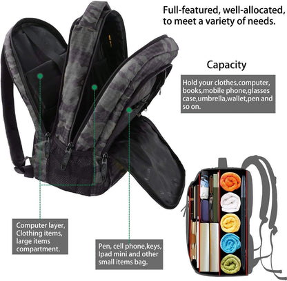 MATEIN Travel Backpack with USB, Sturdy College School Backpack for 15.6 Inch Laptop with Anti Theft Pocket for Women & Men, Slim Lightweight Laptop Bag Computer Bookbag Daypack for Adult Teens Gift