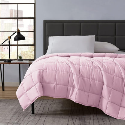 L'AGRATY Weighted Blanket - 40"x60" 10lbs Cooling Breathable Microfiber Material with Glass Beads Small Blanket All-Season Summer Fall Winter Soft Thick Comfort