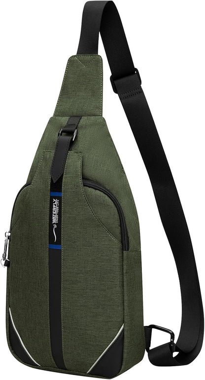 WATERFLY Small Crossbody Sling Backpack Anti Theft Backpack for Traveling Chest Shoulder Bag