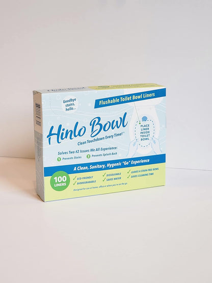 Hinlo Bowl Disposable Toilet Bowl Liners - Hygienic RV Toilet Liners, Bathroom Splash Guard for Toilets Flushable Commodes Liner Septic Safe Disposable Paper Liner Stain Prevention - 100 Pcs