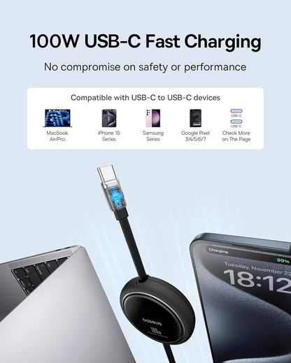 Baseus 70W Universal Travel Adapter and Baseus 100W Retractable USB C Cable