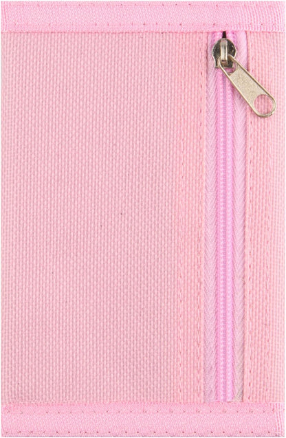 NEICY RFID Blocking Canvas Wallet for Men and Women - Camo Trifold Outdoor Sports Wallets with Magic Sticker for Teen Kids (Pink)