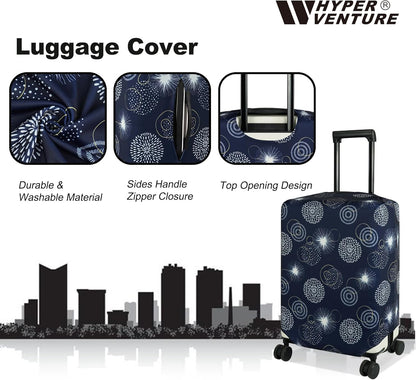 HYPER VENTURE Washable Luggage Cover - Fashion Suitcase Protector Fits 31-32 Inch Luggage (Sparkler, XL)