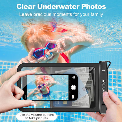 2 Pack Waterproof Phone Pouch - 10in Waterproof Phone Case with Lanyard, IPX8 Cell Phone Dry Bag Beach Cruise Ship Essentials for iPhone 16 15 14 Pro Max, Galaxy S25 S234 S23 Ultra