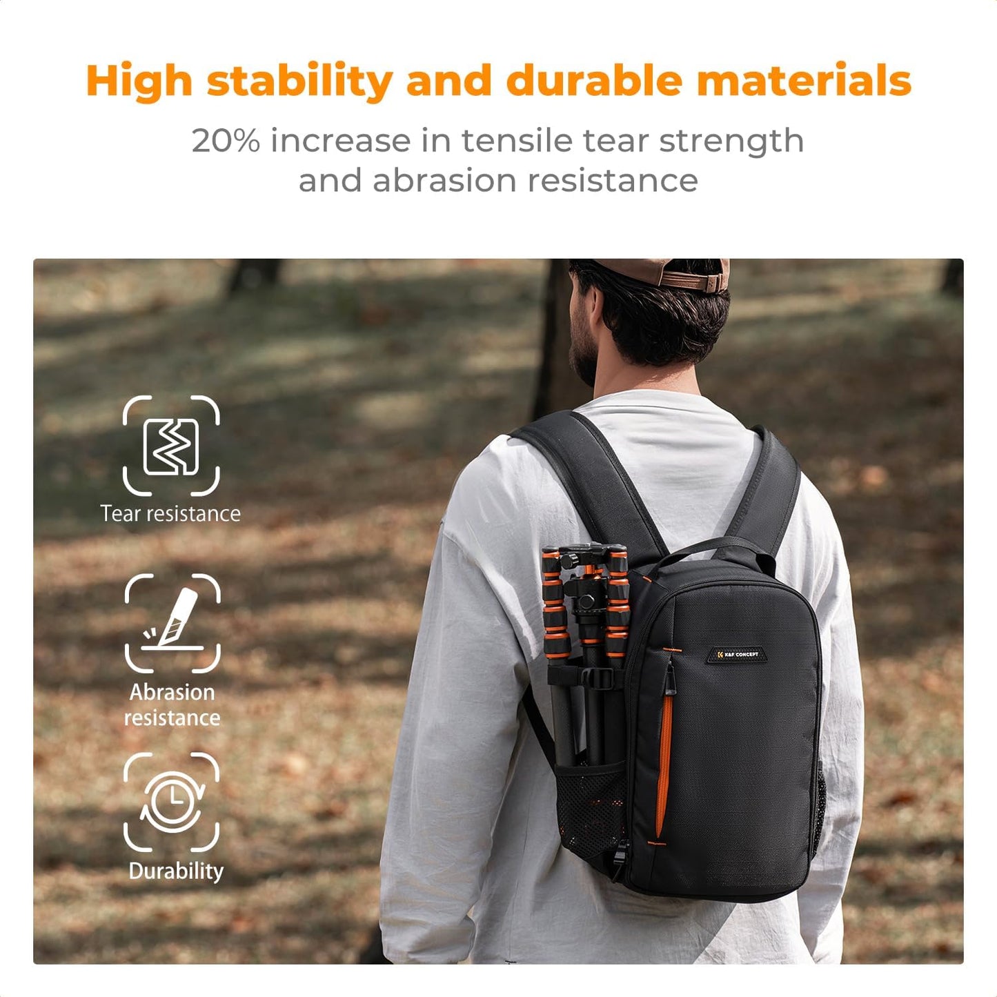 K&F CONCEPT Camera Backpack for Photographers Photography Camera Bag Multi-Functional Camera Bags for Men Women (10L)