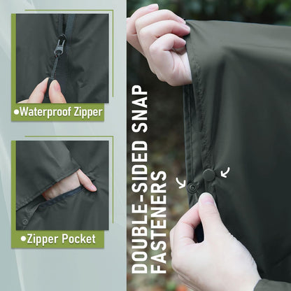 SaphiRose Unisex Rain Poncho Raincoat Hooded for Adults Women with Pockets