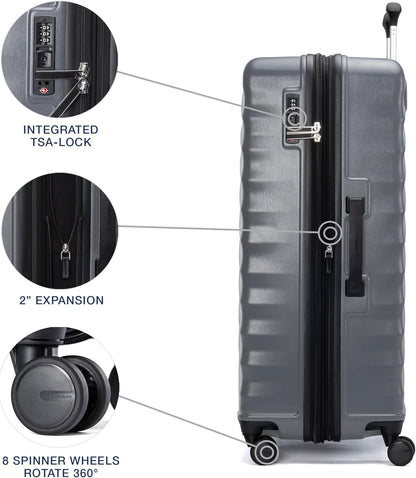 Travelpro Maxlite Air V2 Hardside Expandable Checked Luggage, 8 Spinner Wheels, Lightweight Hard Shell Suitcase, TSA lock, Shadow Grey, Checked Large 28-Inch