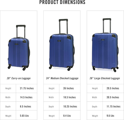 Kenneth Cole REACTION Out of Bounds Lightweight Hardshell 4-Wheel Spinner Luggage, Cobalt Blue, 2-Piece Set (20" & 28")