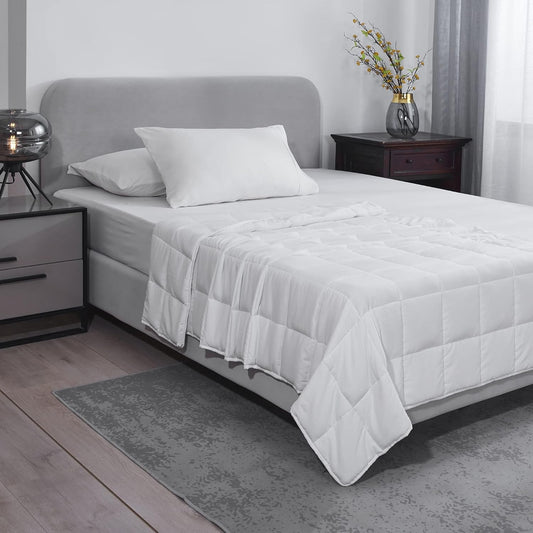 L'AGRATY Weighted Blanket - 48"x72" 15lbs Cooling Breathable Heavy Blanket Microfiber Material with Glass Beads Big Blanket for Adult All-Season Summer Fall Winter Soft Thick Comfort Blanket
