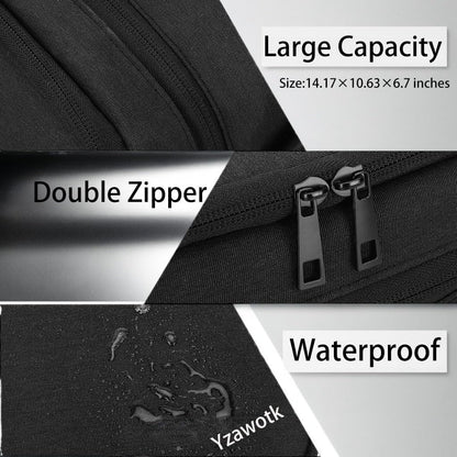 Extra Large Electronics Organizer Travel Case, Cable Organizer Bag with Shoulder Strap, Electronics Accessories Storage Double Layer Bags for Cord, Tablet, Headphone, Charger, Tools, DJ Gifts