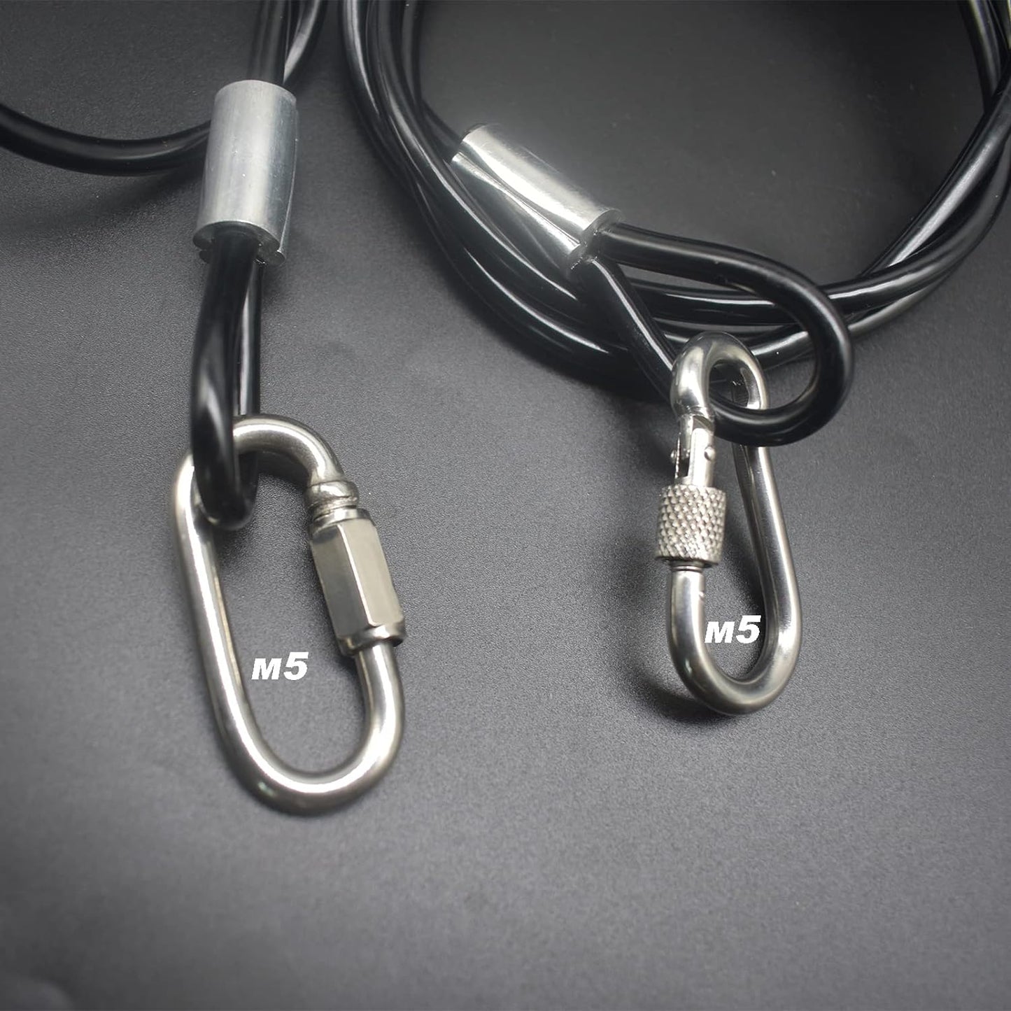 7FT 4mm Stainless Steel Outdoor Travel Security Cable Lock,Braided Steel Coated Safety Cable Luggage Lock,Safety Cable Wire Rope Double Loop Lightweight