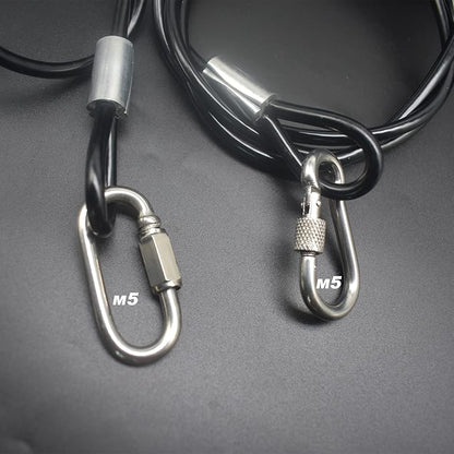 15 pcs 7.9 inch(20cm) 3mm Thickness Stainless Steel Wire Cable with Loops Vinyl Cover Coated Short Rope Lanyard Lock Safety Tether Chains,Clear