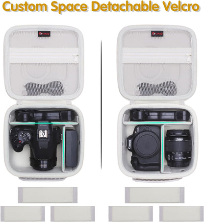 Hard Camera Case Bag Compatible with Canon EOS Rebel T7/T100/T6/R50/R6 or Kodak Pixpro AZ405/AZ425/AZ255/AZ401/AZ252/AZ528 DSLR Camera,for Canon Sony Kodak Panasonic Nikon Mirrorless Camera,Cream