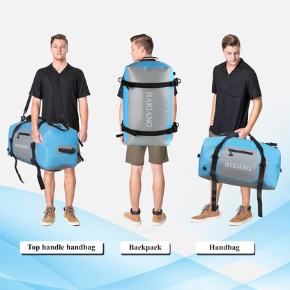 70L Waterproof Duffel Bag Travel Dry Bag, Large Capacity, Adjustable Thickened Straps and Handles, Zip Closure, Air Valve, Keep Equipment Safe, Suitable for Boating Rafting Motorcycle Kayaking