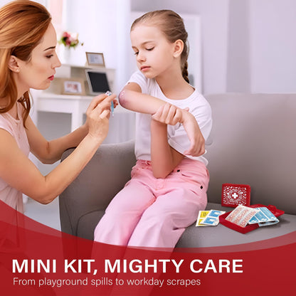 EVERLIT Pocket-Aid Mini First Aid Kit | Compact, Portable Hard-Shell Cases of 50 Items | Cuts, Scrapes, Wound Care Essentials for Travel, Outdoor, School, Camping, Home, Office (48 Packs | 2400 Pcs)