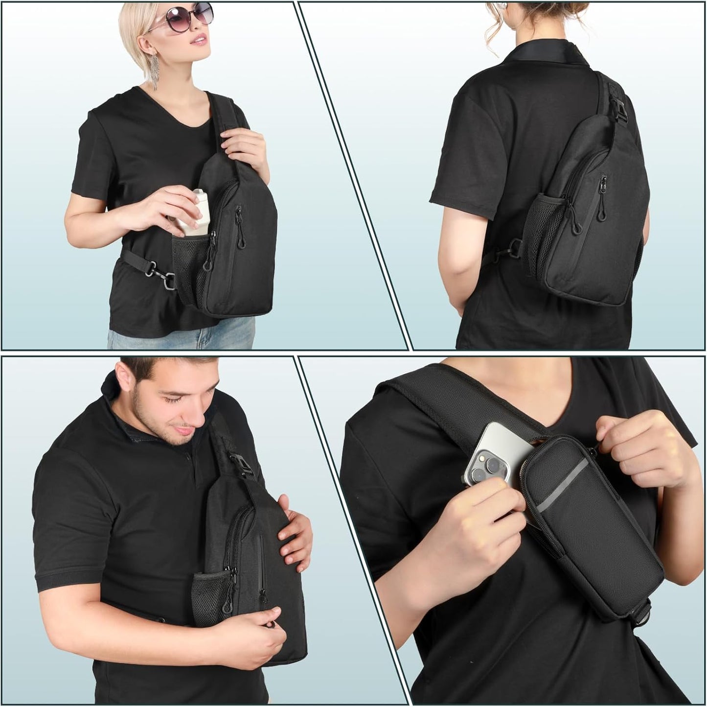 CCW Sling Chest Bag - Tactical Crossbody Backpack for Concealed Carry with Hidden Holster Compartment | Mid-Zip Gun Pocket, Water-Resistant