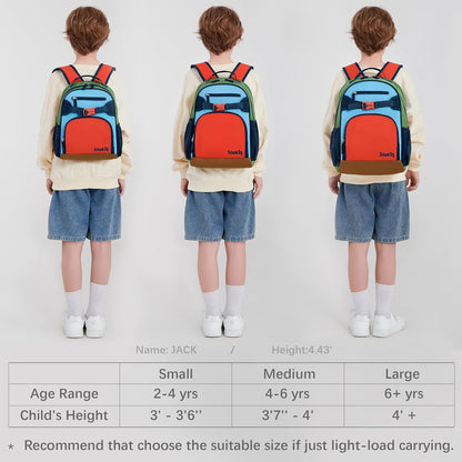Cute Mini Toddler Backpacks for Boys 2-4 Little Kids Backpack Preschool Bookbag (Orange Blue)