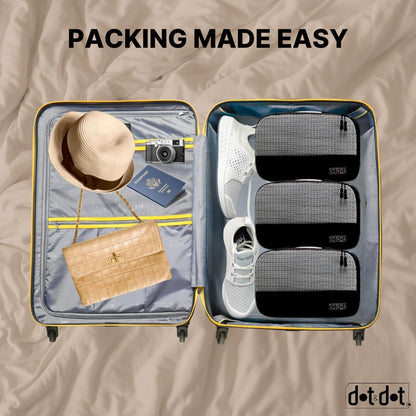 5pc Small Black Packing Cubes for Suitcases - Travel Packing Organizers for Carry on Suitcase - Luggage Cubes set of 5