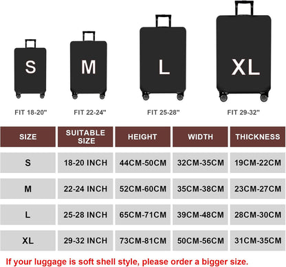 WUJIAONIAO Travel Luggage Cover Baggage Suitcase Cover Protector Skins 18-32 Inch (Pure Black, L (for 25-28 inch luggage))