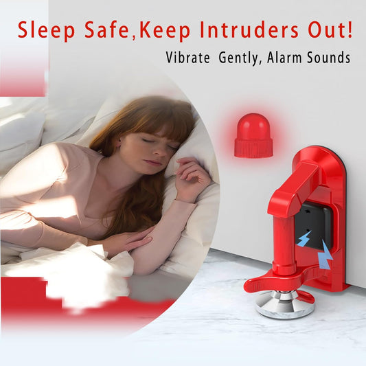 Upgraded Portable Door Stop Alarm with Strong Grip to The Floor, Non-Slip Door Stoppers Security Alarm Lasts 5 Seconds with 80dB, Perfect for Travel & Home Security