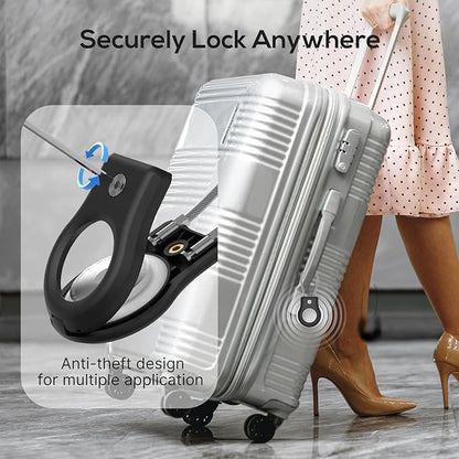 Air tag Holder,(4 Pack) Air tag Keychain with Secure Lock,Air Tags Case with Wire Cable for Apple Airtag,Anti-Lost Protective Case with Keyring for Luggage, Key, Pet, Bag, Black/Cyan