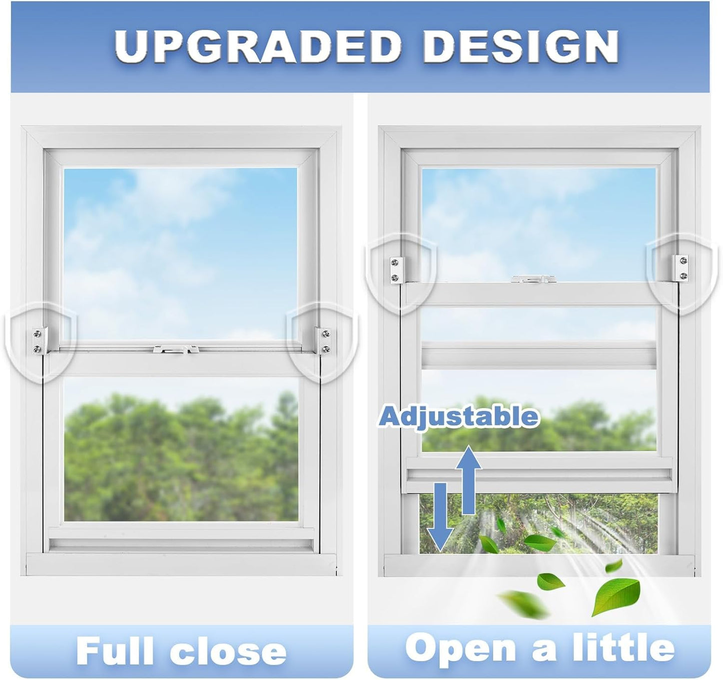6 Sets Sliding Window Locks with Key, Window Locks for Up and Down Windows,Easy to Install Vertical & Horizontal Window Security Locks,Adjustable Aluminum Window Stopper Lock(Silver)