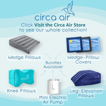 Circa Air Inflatable Knee Pillow for Side Sleepers - Orthopedic Knee Pillows for Sleeping, Sciatica Relief, Back Pain, Leg Pain, Hip or Joint Pain. Weighs Only 1.98 Oz Perfect for Travel/Home